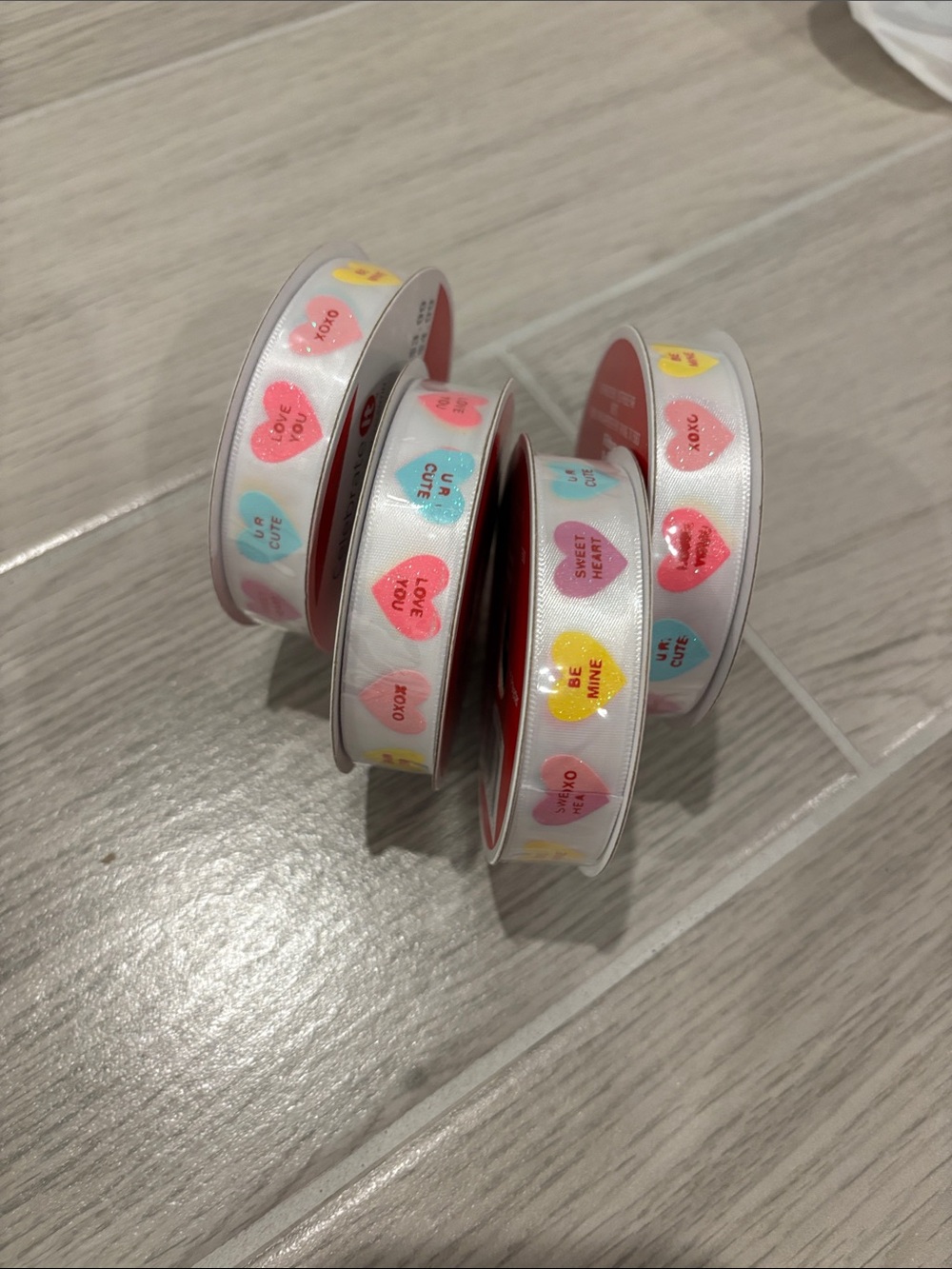 Bundle of 4 sweet tart candy Ribbon Conversation Hearts